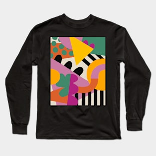 Abstract art 80s style geometric Long Sleeve T-Shirt